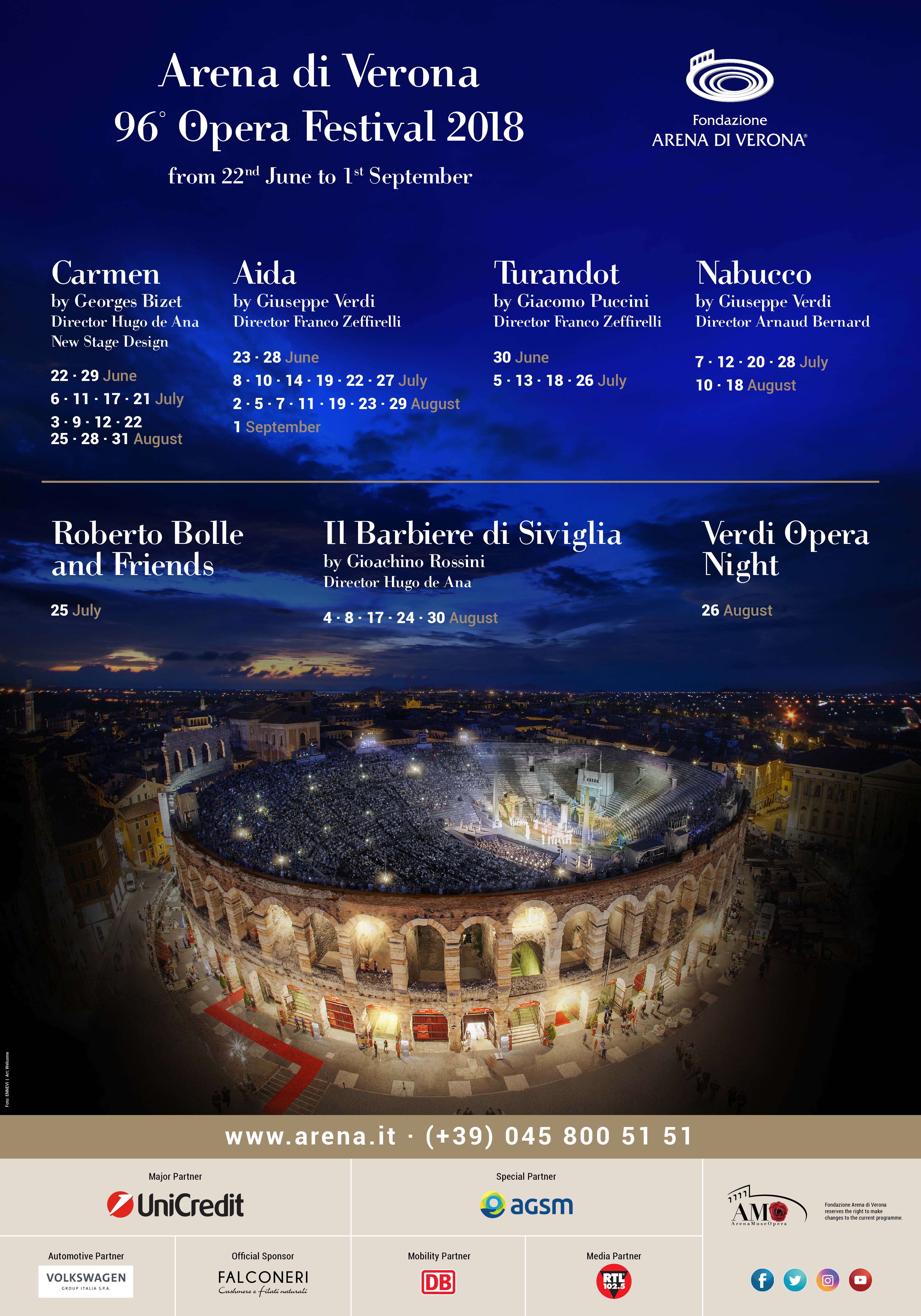 Stagione Lirica 2018 all'Arena di Verona! Stagione Lirica 2018 all'Arena di Verona!