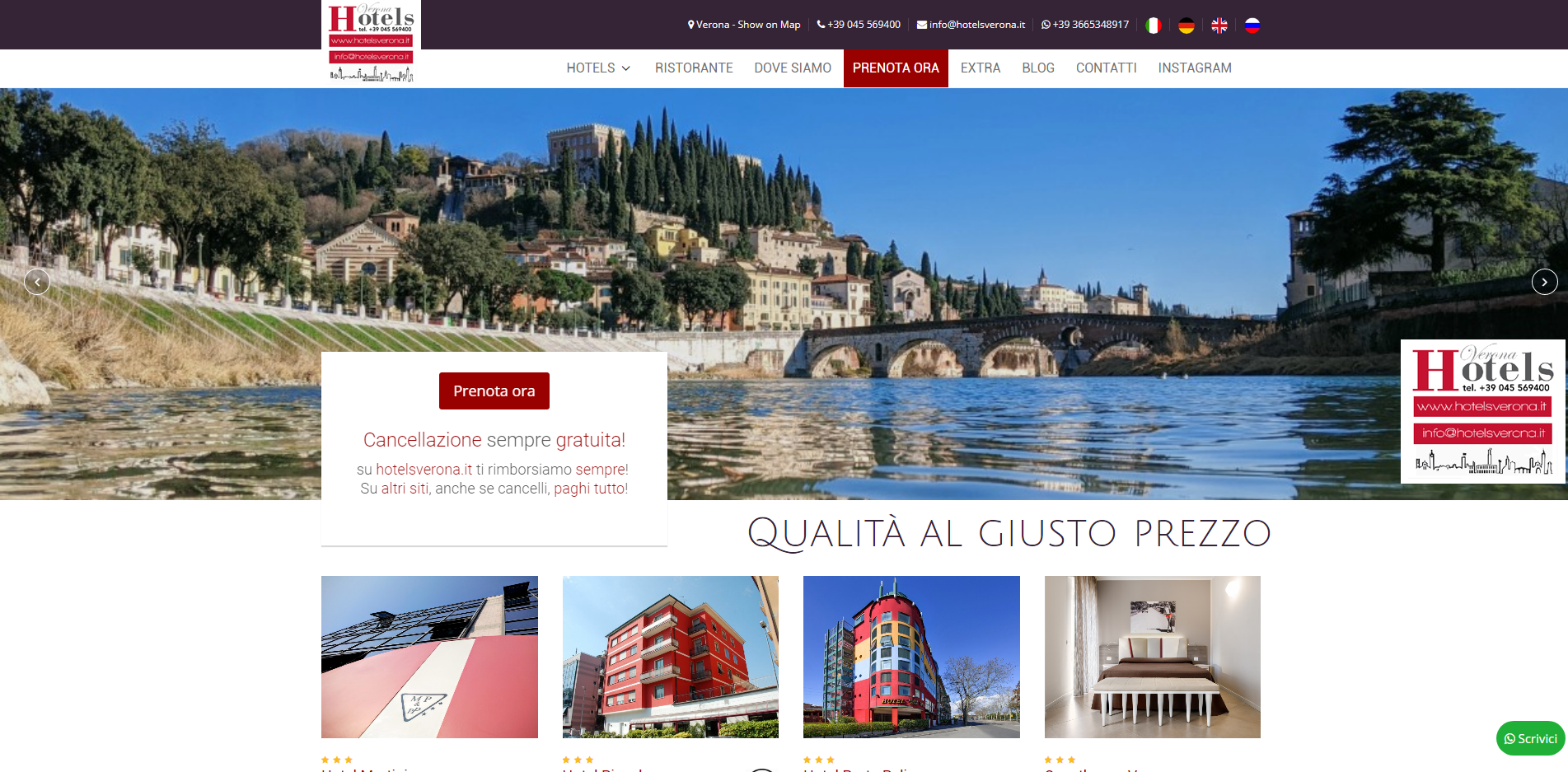 Hotelsverona: incremento prenotazioni dirette +73%!